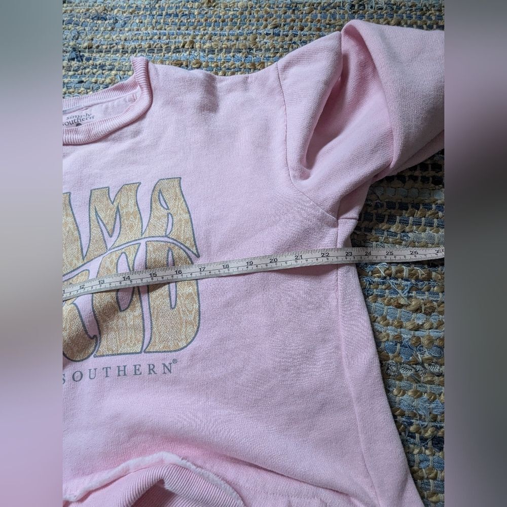 Simply Southern Mama Tired Pink Graphic Pullover Sweatshirt XL Raw Hem Casual - Picture 4 of 6